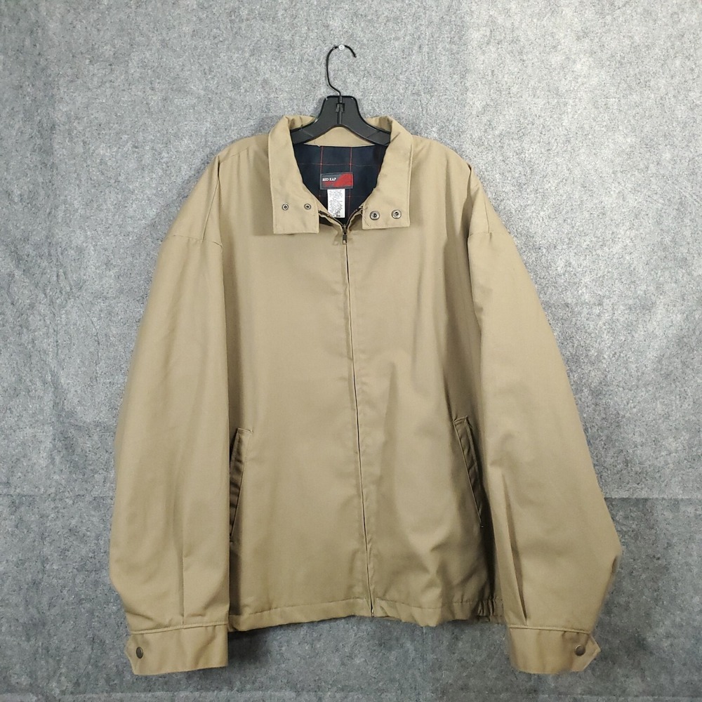 VTG Red Kap Brown Quilted Lined Mechanic Work Jacket Size XXL Regular Full Zip
